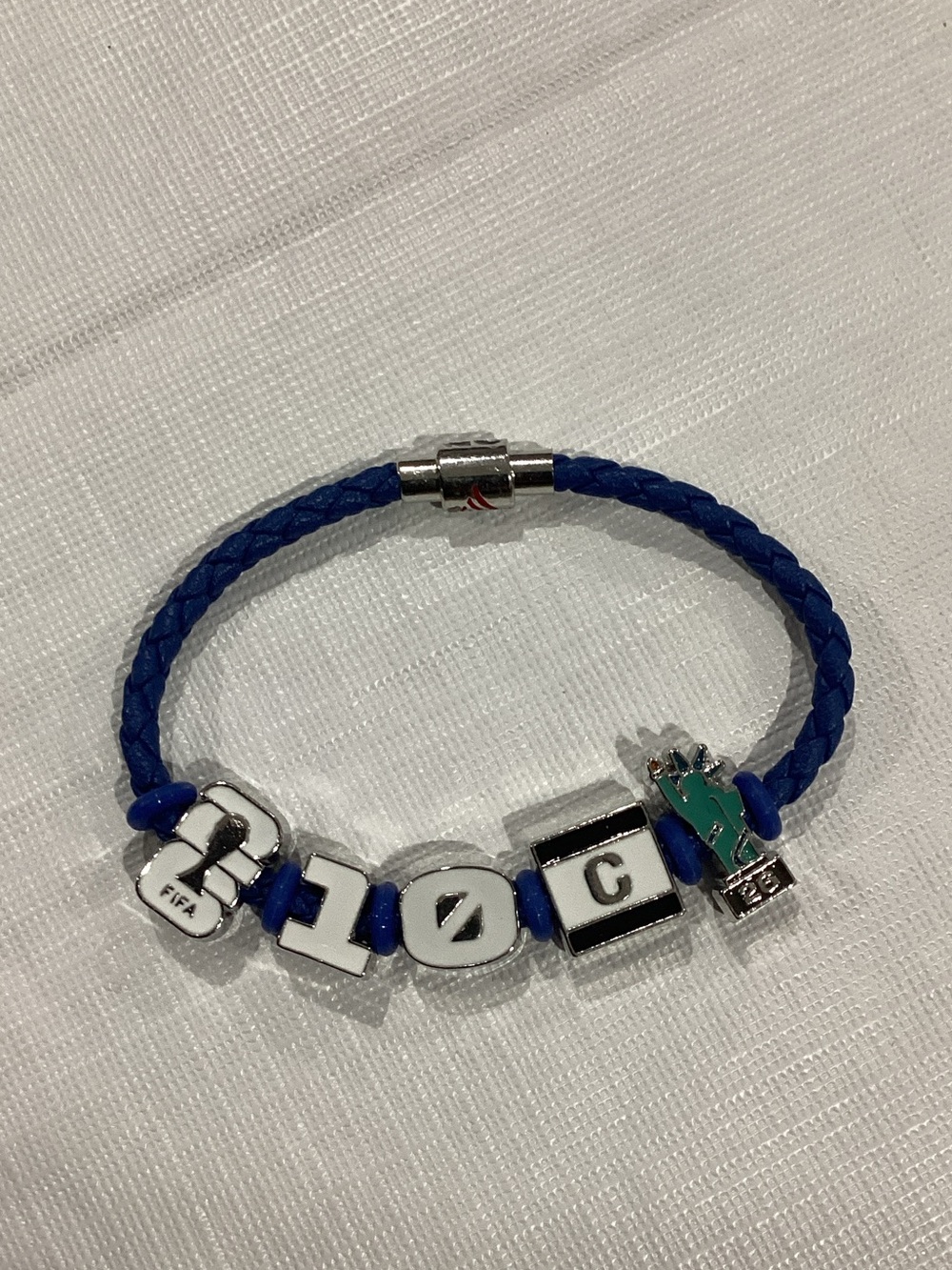 Blue Braided FIFA World Cup Charm Bracelet